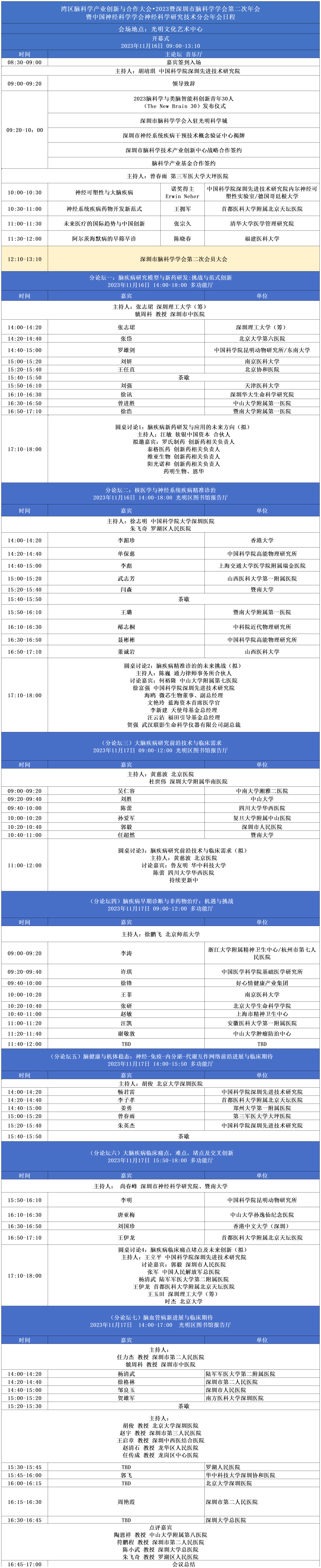详细议程
