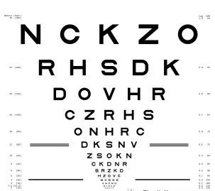 用于检测BCVA的ETDRS字母表